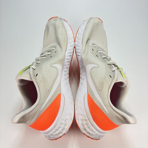 Nike Revolution 5 Light Gray Orange Lace Up Running Shoes BQ3204-006 Men’s Sz 14 - Picture 7 of 11